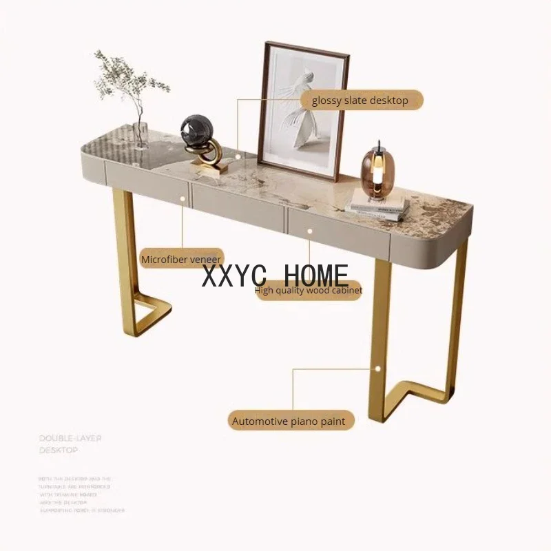 Роскошный Глянцевый консольный стол для прихожей гостиной шиферный боковой