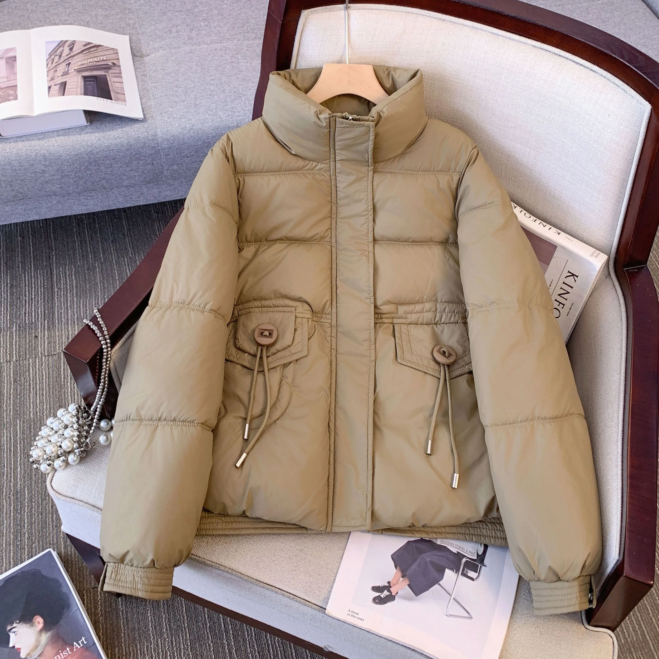 Пуховик с хлопковой подкладкой женская зимняя одежда новинка 2024 популярная