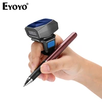 eyoyo 1d wearable ring bluetooth barcode scanner portable mini finger trigger bar code reader 3 in 1 connection fast scanning