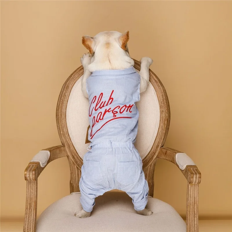

Spring and Summer Dog Clothes Puppy Clothes New Four-legged Shirt Striped French Bulldog Chihuahua Yorkshire Pet Accessories