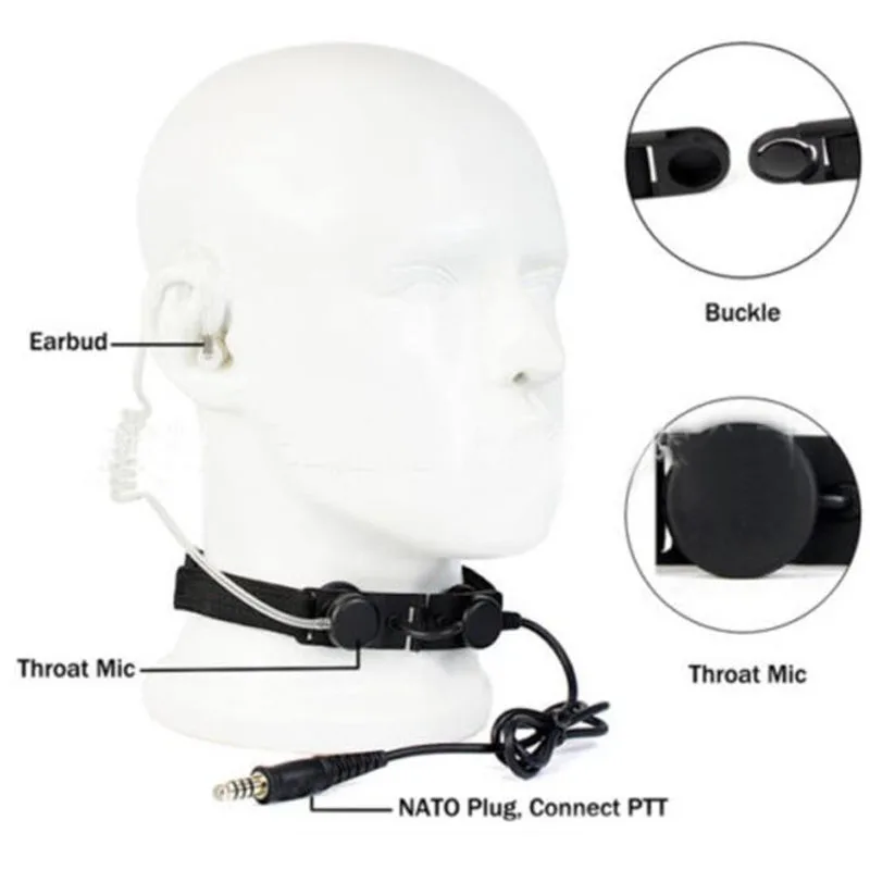 Z Tactical Throat Mic Z003 Air Tube Headset with U94 PTT for Motorola GP300 GP308 GP338 PRO1150 PRO5150 CP040 DTR410 SV10 Radio