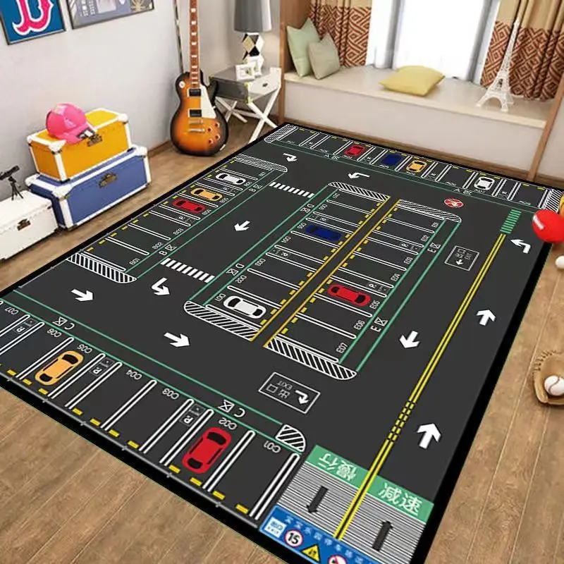 

Children'S Crawling Carpet City Traffic Scene Map Toy Blanket Living Room Bedroom Home Road Track Game Mat Decoration Home
