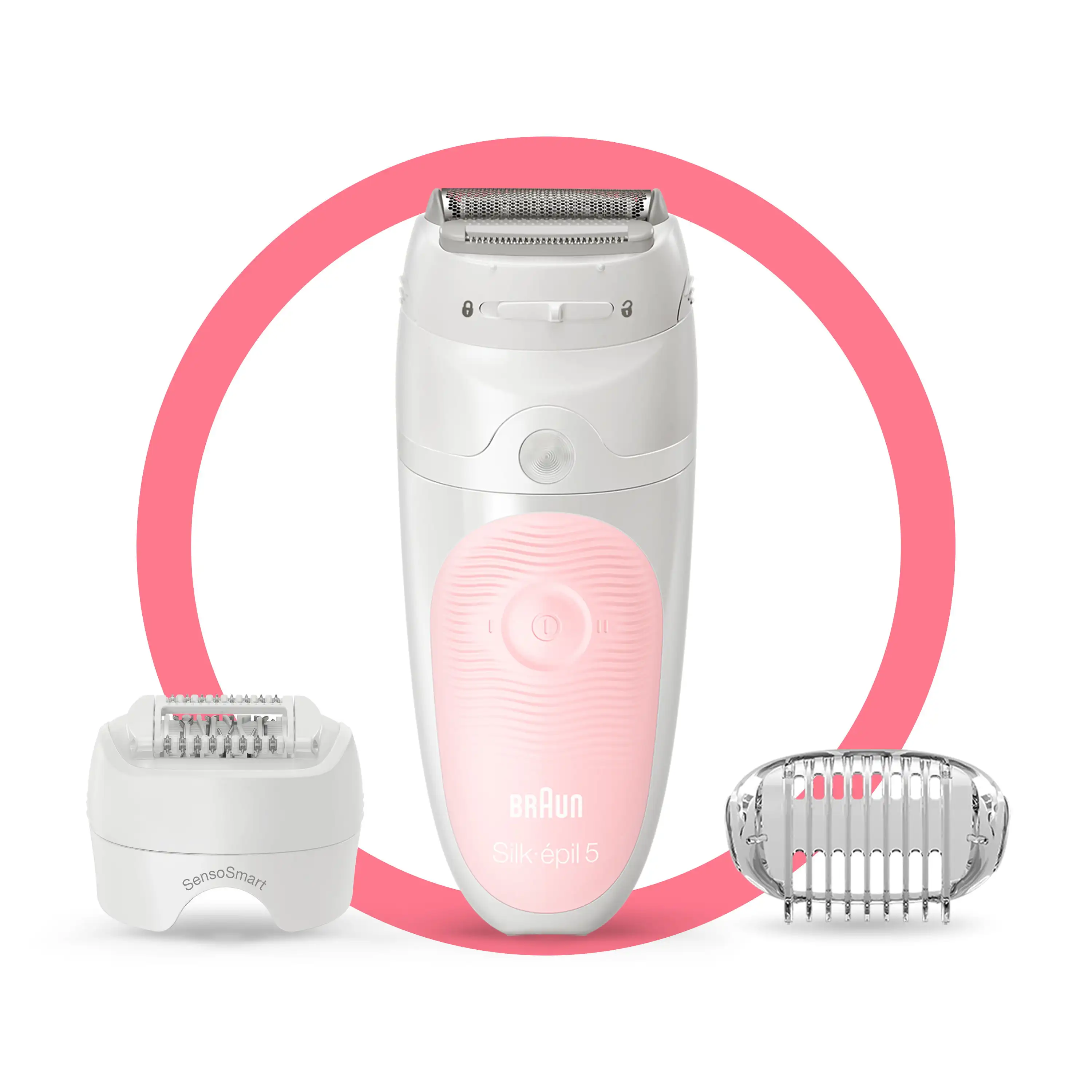

Silk-Épil 5 5-620 Epilator for Women for Gentle Hair Removal, White/Pink
