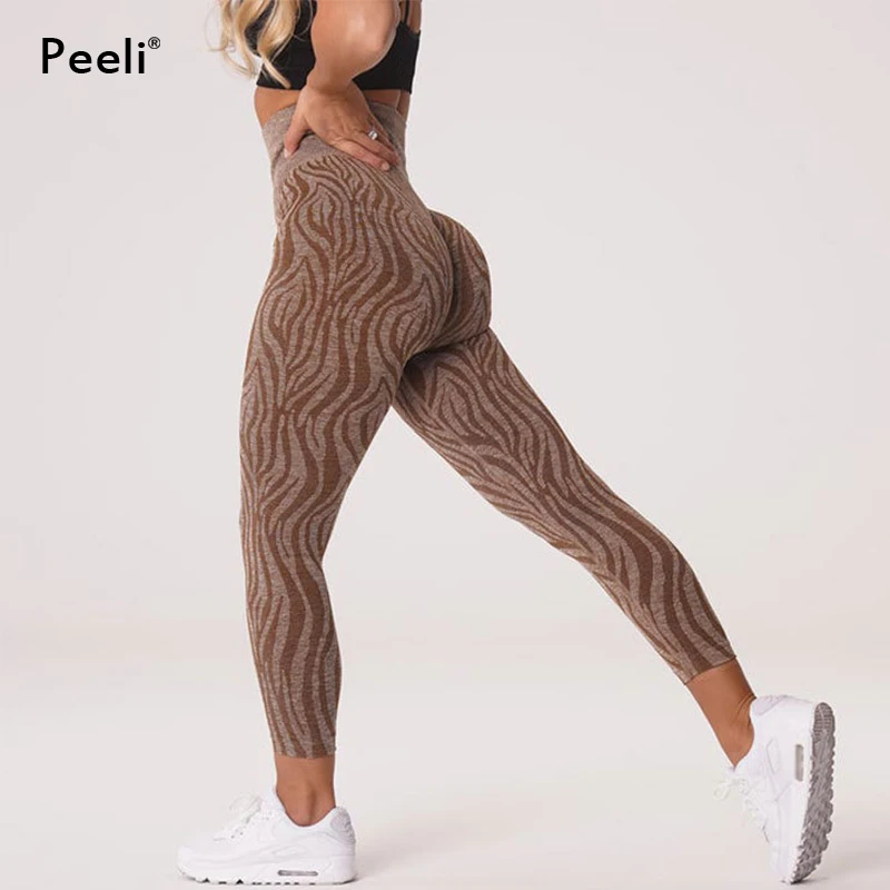 

Gym Seamless Leggings Women High Waist Yoga Pants Push Up Zebra Scrunch Leggings Winter Butt Lifting Sports Leggings Fitness