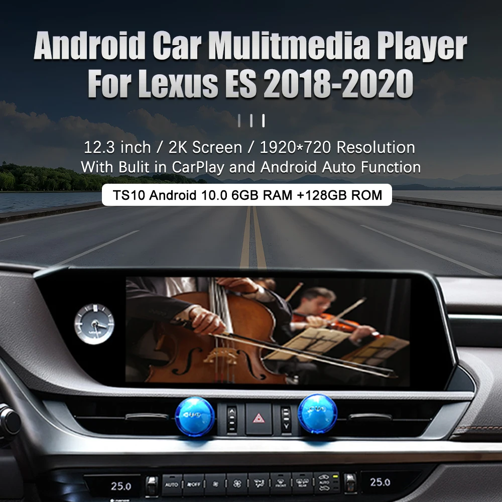 12.3 inch Автомагнитола RedPower Hi-Fi для Lexus ES 2018-2020 Android 10.0 DVD Player Audio Video DSP CarPlay 2 Din