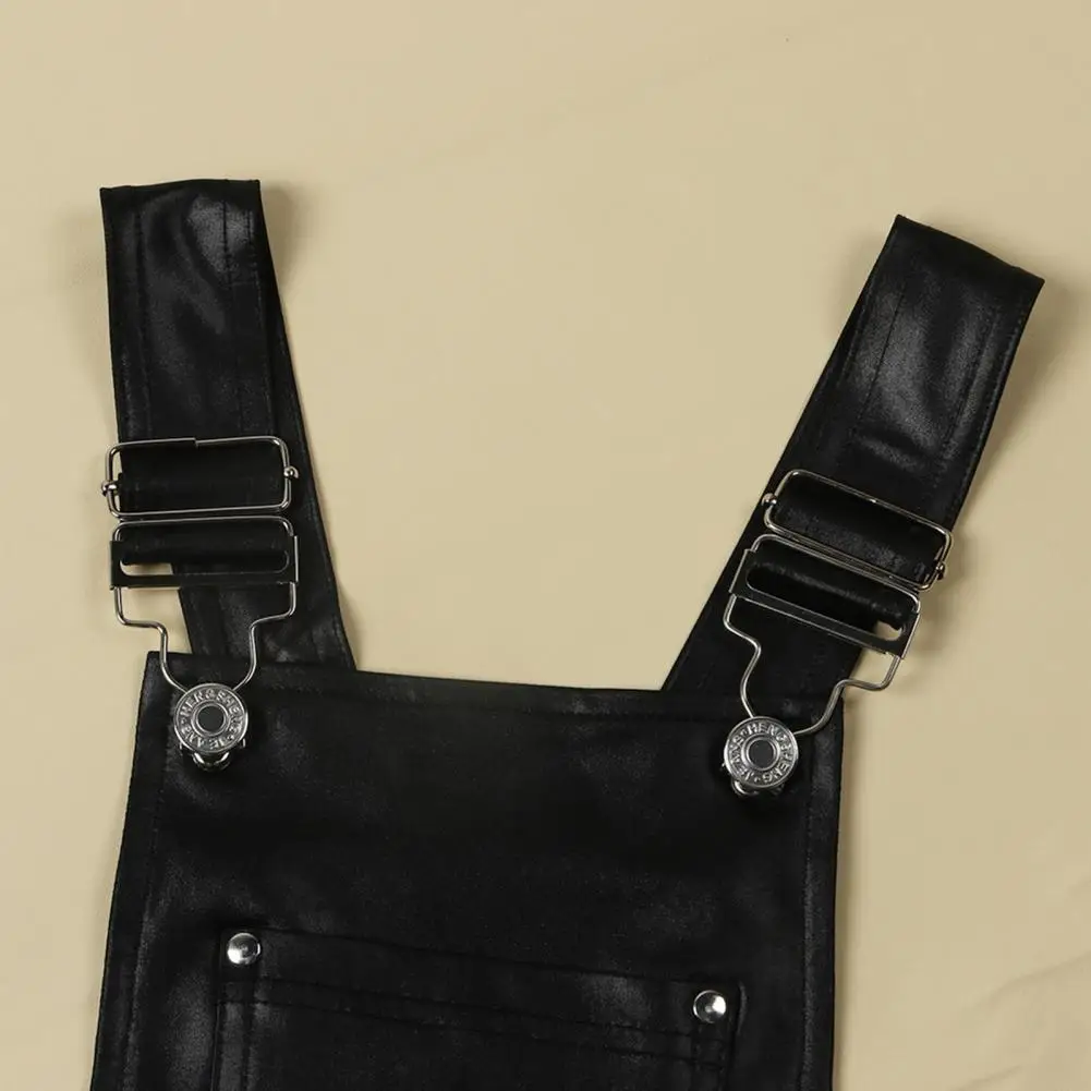 Popular Party Jumpsuit Solid Color Soft Backless High Waist Imitation Leather Jumpsuit  Sexy Women Jumpsuit for Night Club