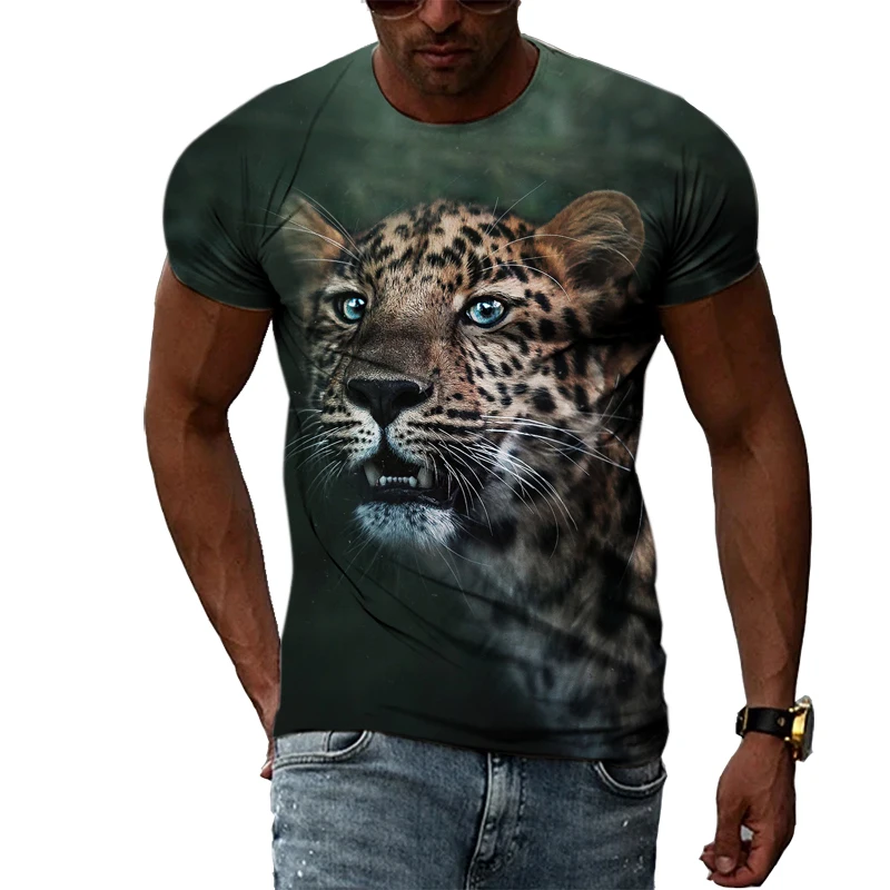 

Summer Men's 3D Printing Various Animal Graphics T -shirts, Fashionable Leisure O -collar Clothing Short Sleeves.