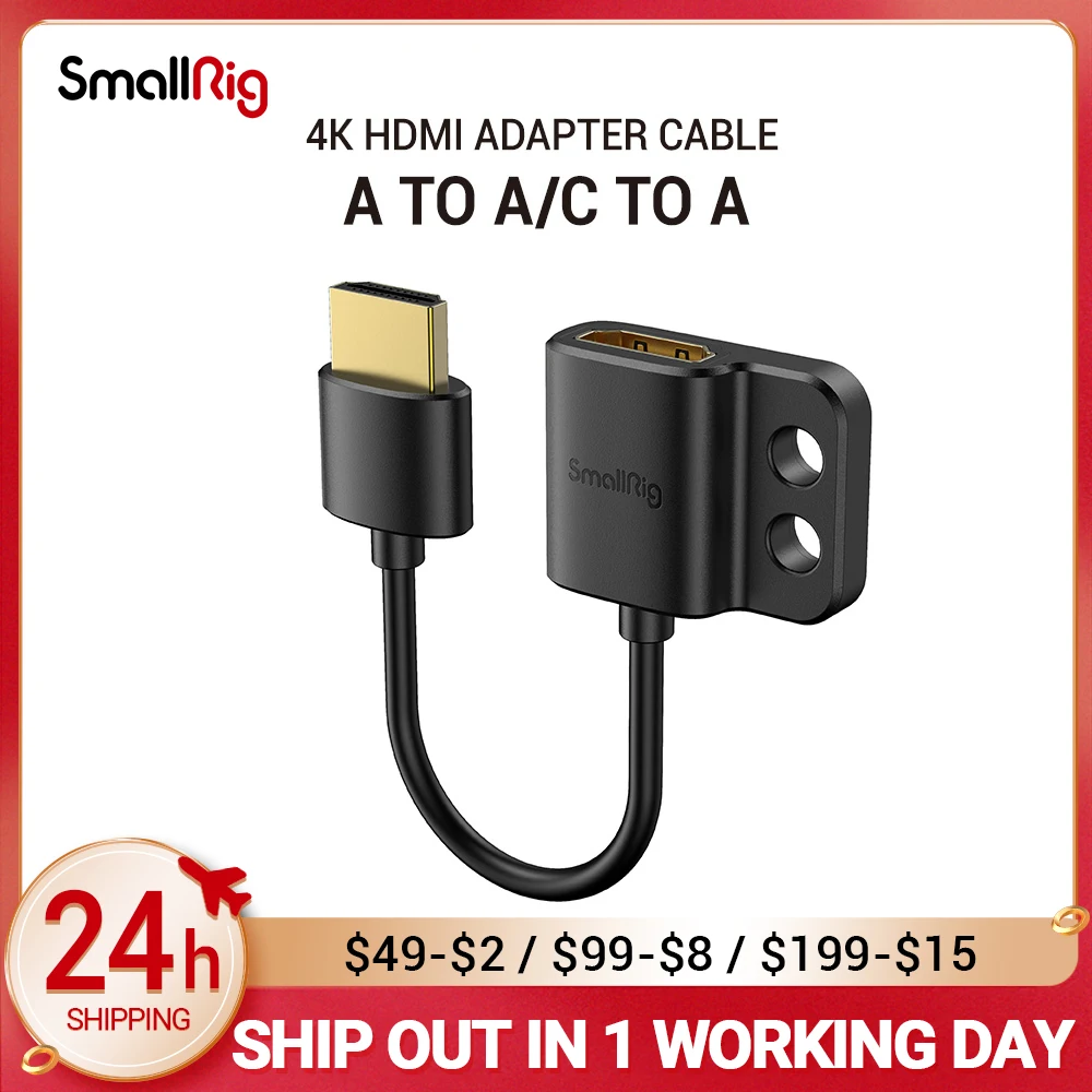 

SmallRig Ultra Slim 4K Adapter Cable A to A/C to A /D TO A for BMPCC 4K & 6K/for Sony A7SIII/for Panasonic 3019/3020/3021