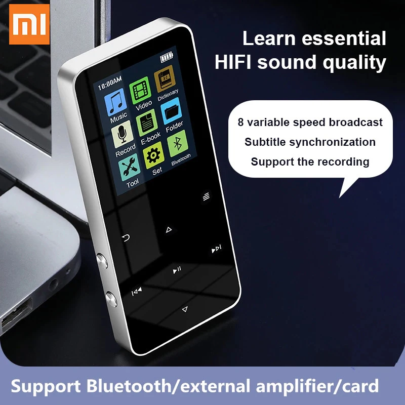 Металлический MP4-плеер Xiaomi 1 8 дюйма Hi-Fi Bluetooth поддержка карты встроенный динамик с