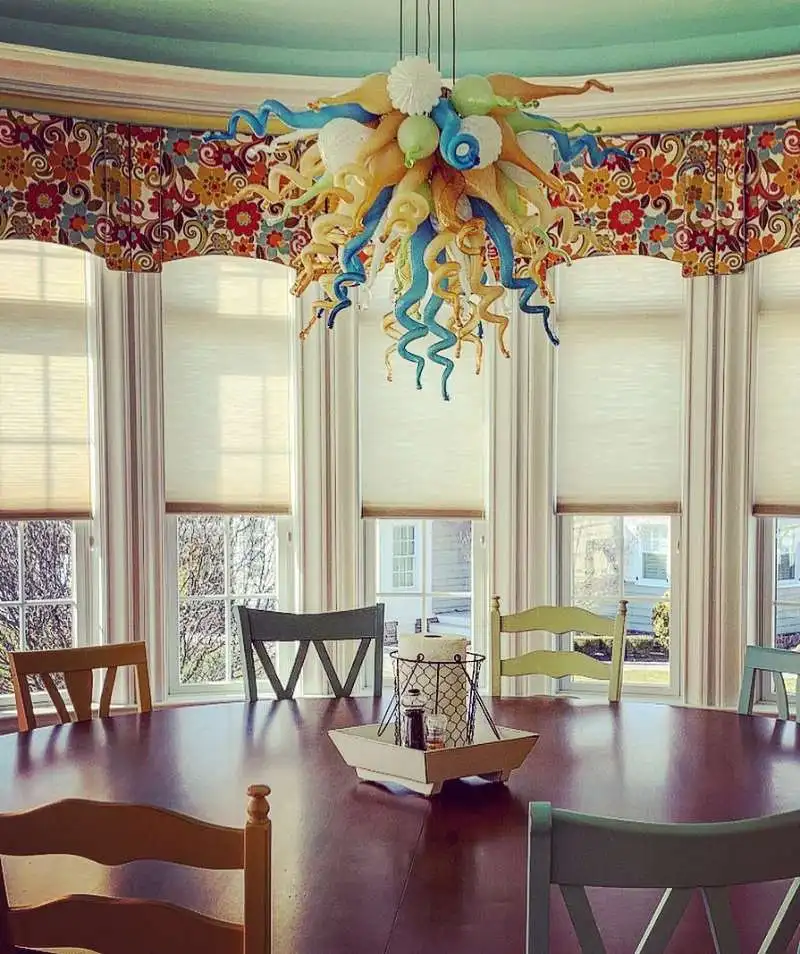 

Modern Multi-Color Murano E14 Bedroom for Living Room Hand Blown Glass Art Chandelier