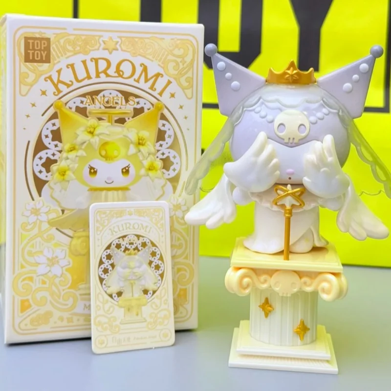 Фото Оригинальные игрушки Sanrio Kuromi Angels Series Blind Box: коллекционная фигурка-украшение, кукла Куроми, таинственная коробка, подарок на день рождения №4