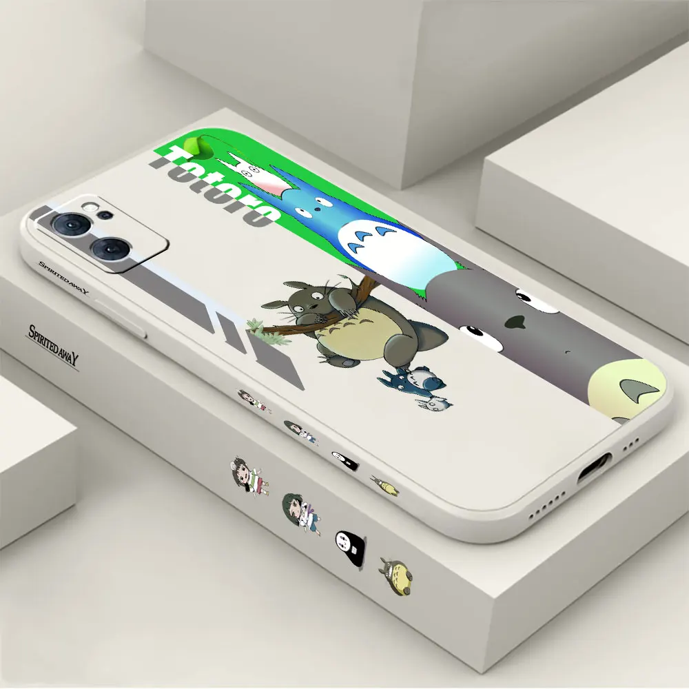 

Spirited Away Cute Totoro Phone Case For OPPO RENO 9 8 7 7SE 6 5 4 4SE 3 Pro Plus 4G 5G Liquid Silicone Cover Fundas Cqoues Capa