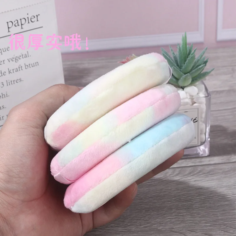 

Large Makeup Powder Puff Skin-friendly Elastic Flocking Loose Powder Puff Round Plush Sponge Wide Ribbon Cosmetic Accessories