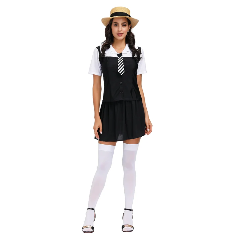 

Women School Uniforms England College Middle School Girl Cosplay Female Student Costume For Halloween Party Dress