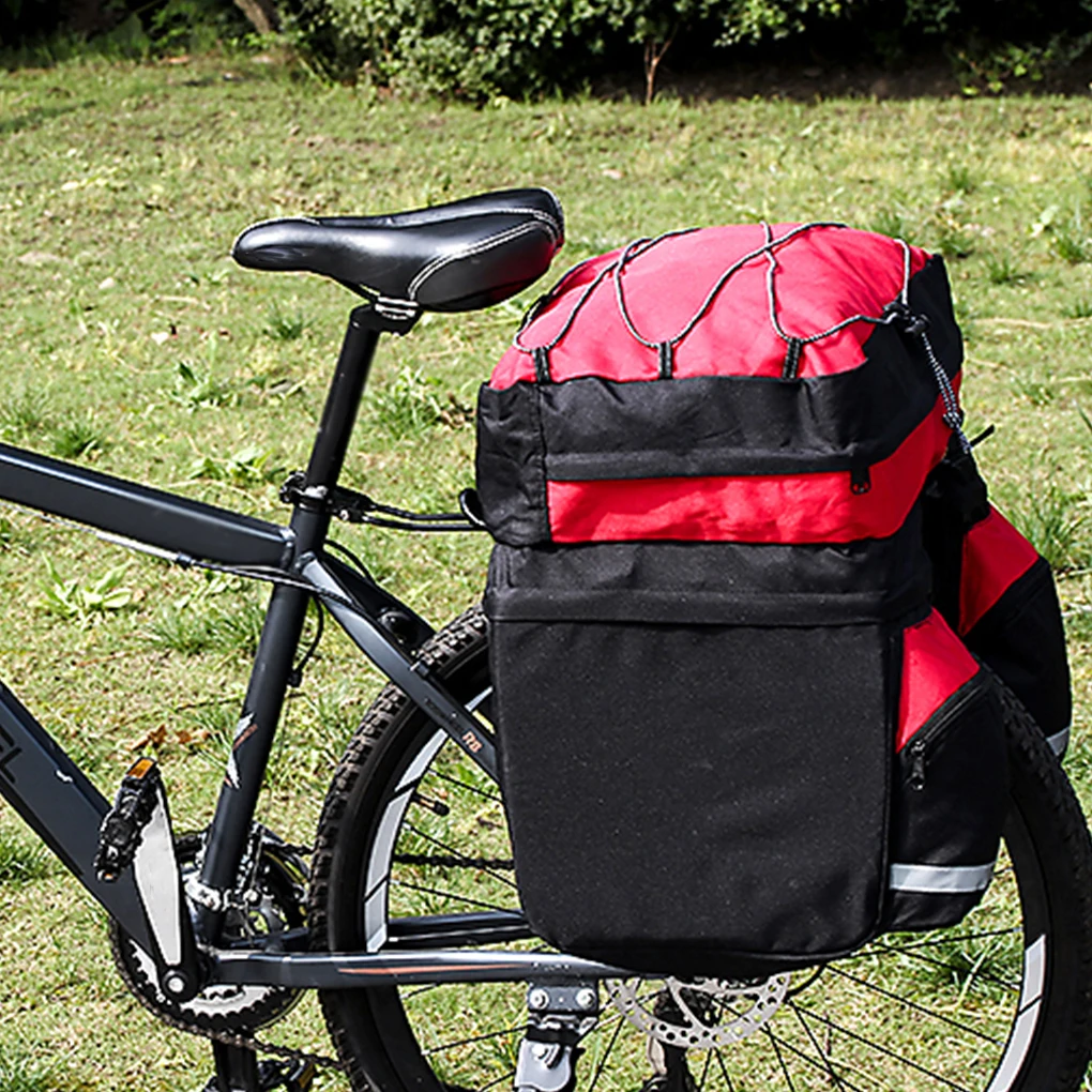 

Велосипедная сумка большой емкости, однотонная задняя стойка на двойной молнии, хранилище для велоспорта, походов, горных велосипедов