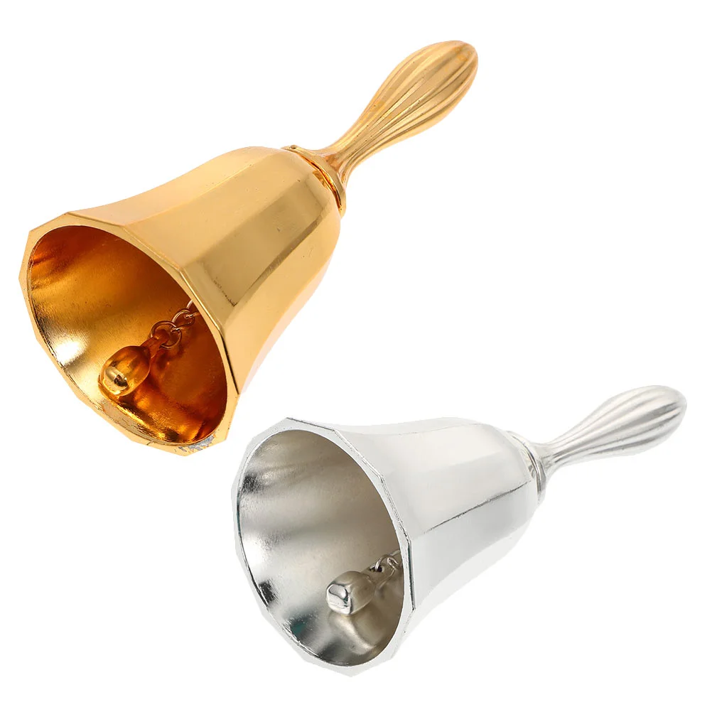 

2Pcs Hand Bells Restaurant Call Bells Retro Hand Bells School Class Bells