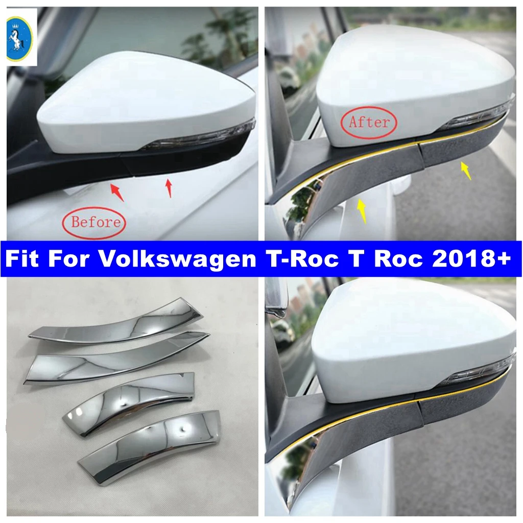 

Side Door Rear View Mirror Cover Trim Molding Overlay Strip Fit For Volkswagen T-Roc T Roc 2018 - 2023 Car Interior Accessories