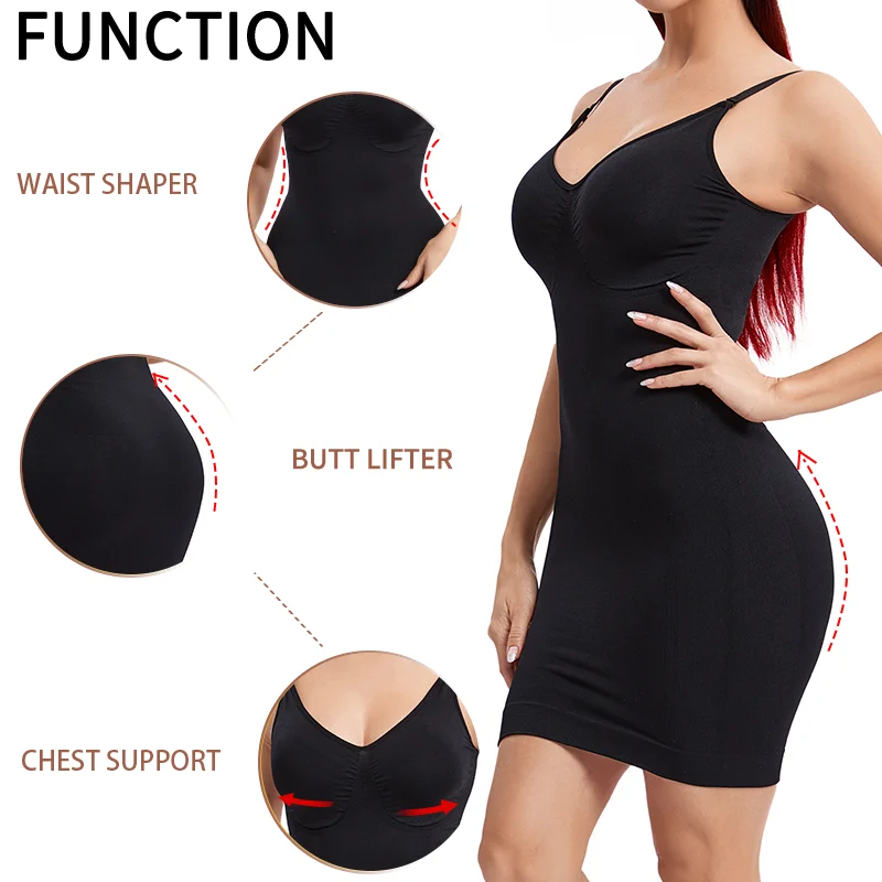 Women Slimming Full Slip Shaper MISS MOLY Sexy Deep V Neck Bodysuits Shapewear Waist Trainer Push Up Chest Underdress Shapewear