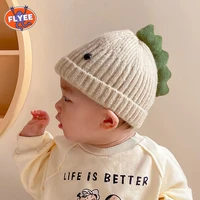 autumn winter baby hats for girls cap cute ear newborn boys girls knitted print caps kids hat baby hat dinosaur warm hat