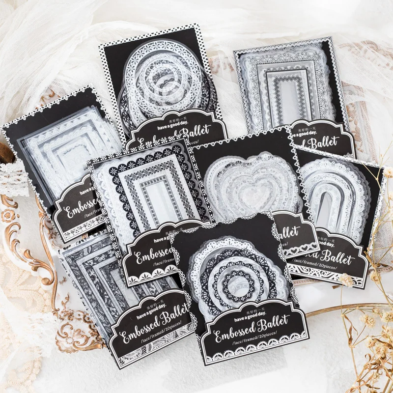 

20 шт., рельефные кружевные балетки, 143 х93 мм