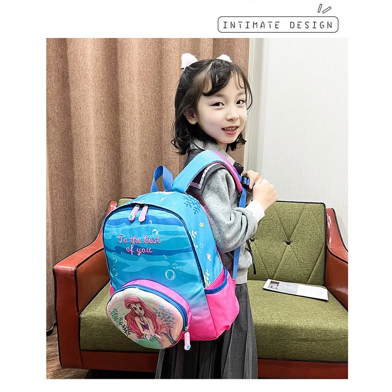 Children Large Capacity Cartoon Mermaid Kindergarten Backpacks New Girls Princess Leisure Schoolbags for Primary School Students