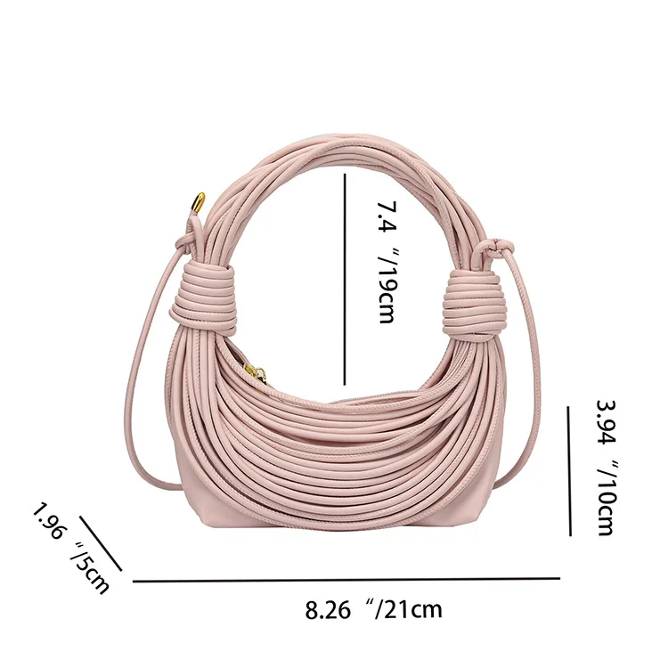

2023 Solid Color Fashion Personality New Summer Women's Messenger Bag Wire Bundle Braided Knotted Women's Shoulder Bag