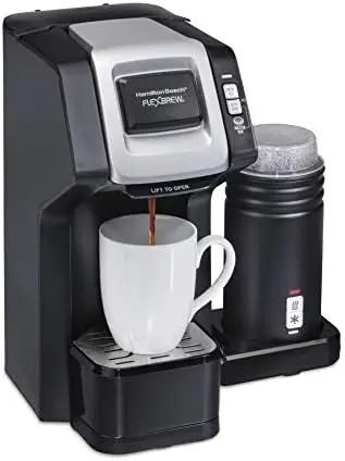 

Single-Serve Coffee Maker with Milk Frother Compatible with K-Cup Pods and Grounds, 1cups, Black (49949) Coffee maker Espresso c