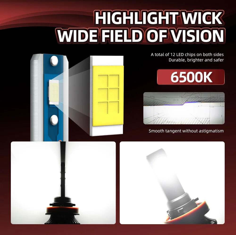 TEENRAM 6500K белая автомобильная лампа H11 противотуманная фара + H9 дальний/ближний