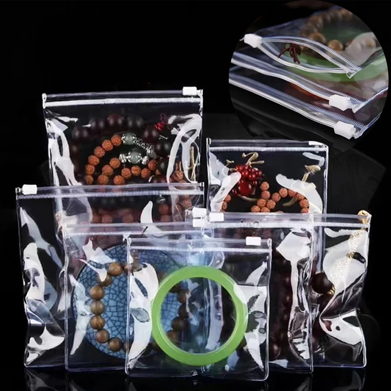 

10 Pcs PVC - Bags Ring Earrings Bracelet Necklace Storage Thick Clear Plastic Bags Anti-oxidation Jewelry Packaging Bag