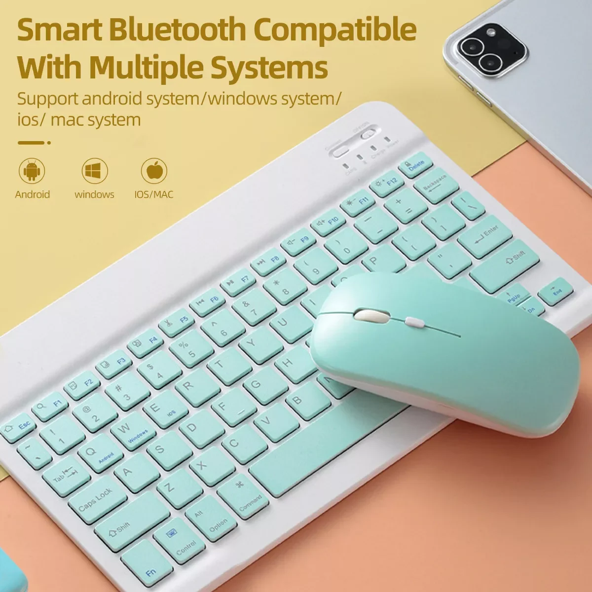 Bluetooth Mouse For iPad Windows Tablet Battery Wireless Mouse For Notebook Computer
