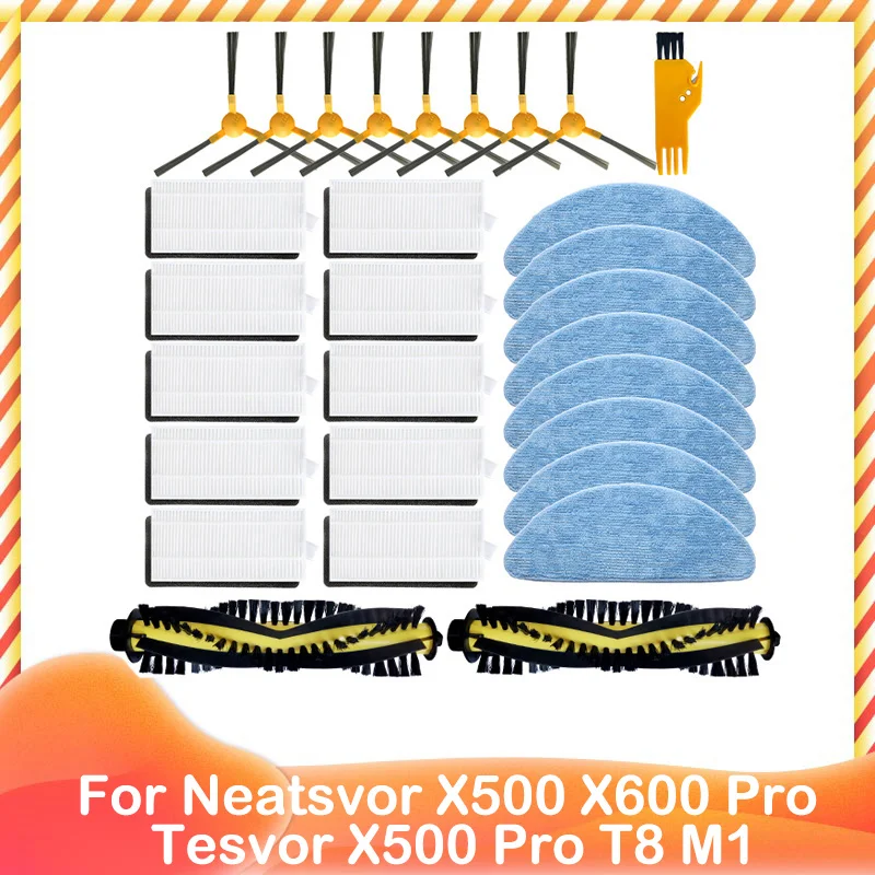 

For Neatsvor X500 X600 Pro Tesvor X500 Pro T8 M1 Hepa Filter Mop Cloth Main Side Brush Robotic Cleaner Accessories Replacement