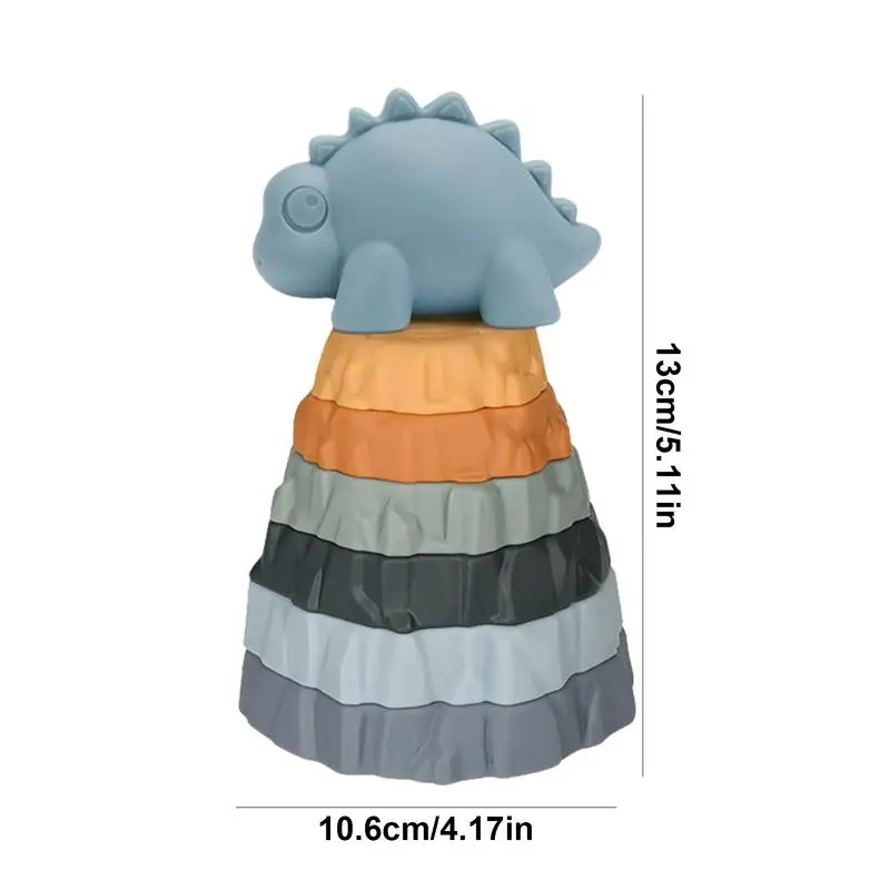 Силиконовые штабелируемые кольца игрушка динозавр вулкан игрушки