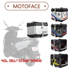 40L Motoface Motorcycle Trunk Touring Cruiser Luggage Tour Tail Box Top Lock Storage Case Delivery Box with Security Lock