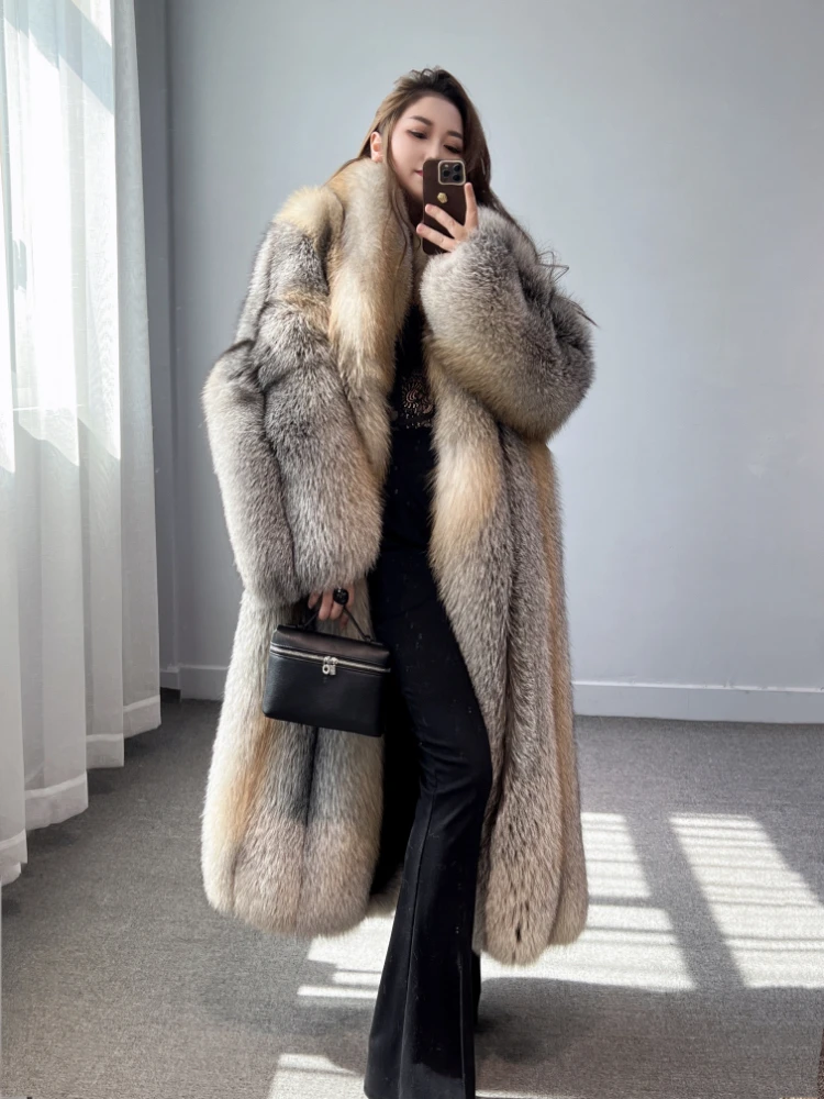 Fangtai 2024 зимняя модная шуба из натурального лисьего меха женская зимние теплые