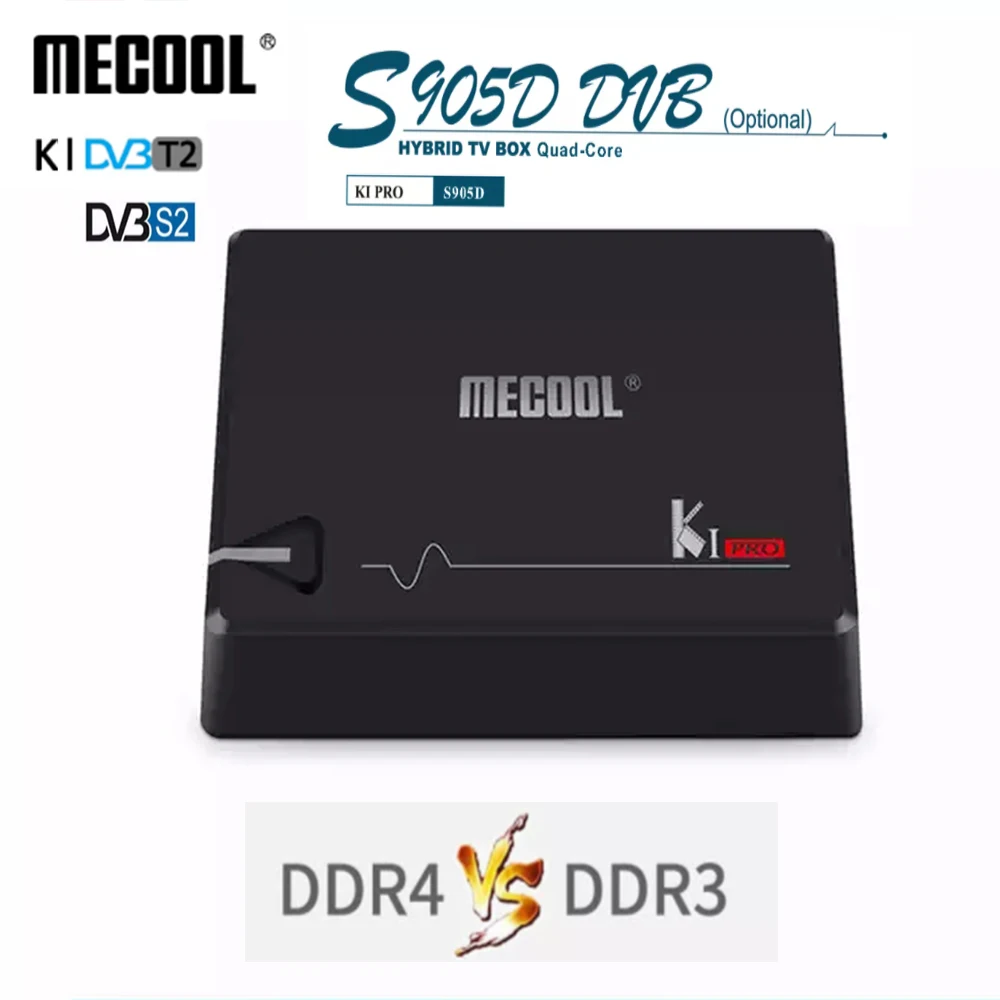 

MECOOL KI PRO TV Box KI PRO Android 6.0 S2+T2 DVB Amlogic S905D Quad 2G+16G DVB-T2&S2/DVB-T2 Set Top Box Android TV Box K1 PRO