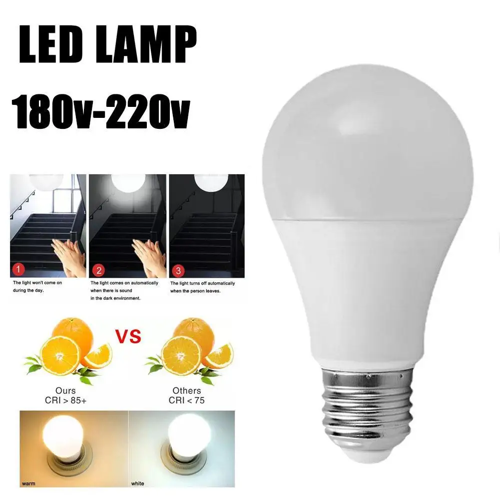 

E27 LED Radar Lamp Bulb With Motion Sensor Motion Sensor Lamp 7W/12W Light Motion Sensor Smart LED Bulb For Home Stair Pathway
