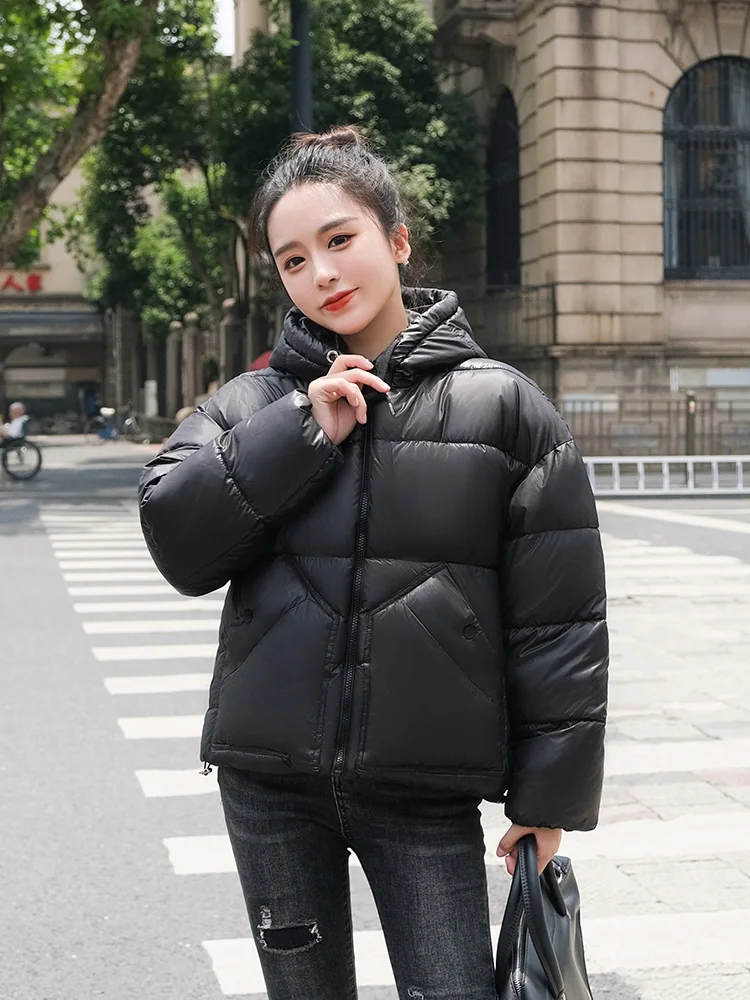 oversize Women's Winter Jacket Streetwear Zipper Straight 7 Solid Color Padded Coat Warm Femme Parkas Women Clothing 2022