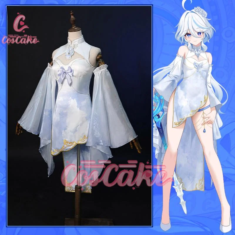 Genshin Impact Furina De Fontaine Cheongsam Косплей Костюм Focalors Униформа Хэллоуин Карнавал
