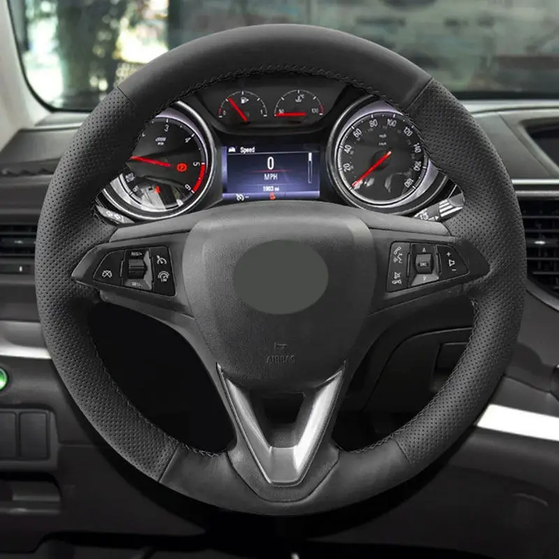 Фото Кожаный чехол на руль автомобиля для Opel Astra K Vauxhall Holden Astra Corsa E Crossland X Insignia CT Karl Zafira C 2016-2019 №1