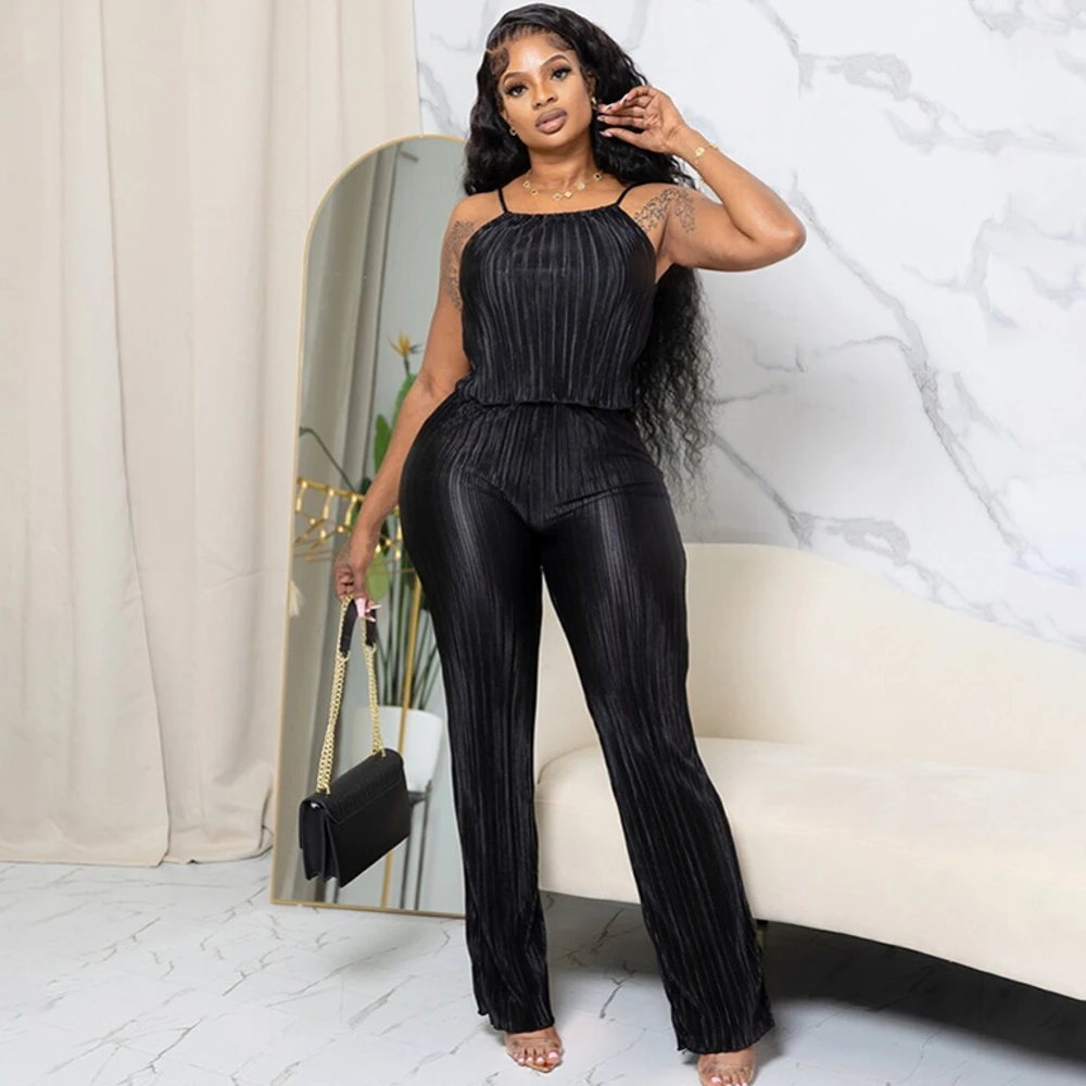 

Женский комплект из двух предметов, комплект из двух предметов: Топ без рукавов и брюки, комплект одежды, лето-осень 2023