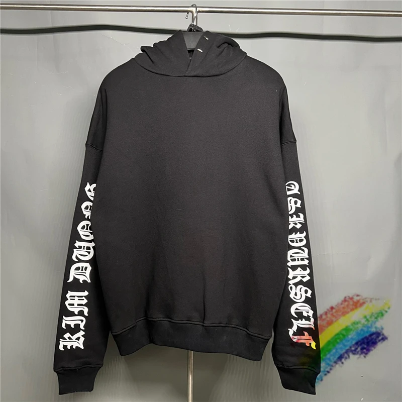 

Double Sleeve Askyurself Gothic Logo Hoodie Men Women 1:1 High-Quality Loose Askyurself Hoodie Fleece Hooded Sweatshirts