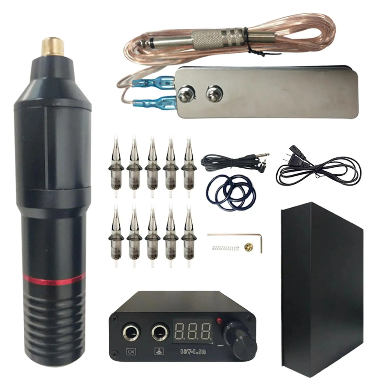 

Tattoo Pen Kits with Case Easy to Use Premium Lightweight Foot Pedal Permanent Tattoo Machine Kit for Beginners Tattoo Artists