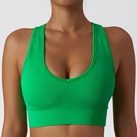 seamless bra beauty back yoga bra women padded sports bra tank top screw thread top for fitness women sportswear gym workout top