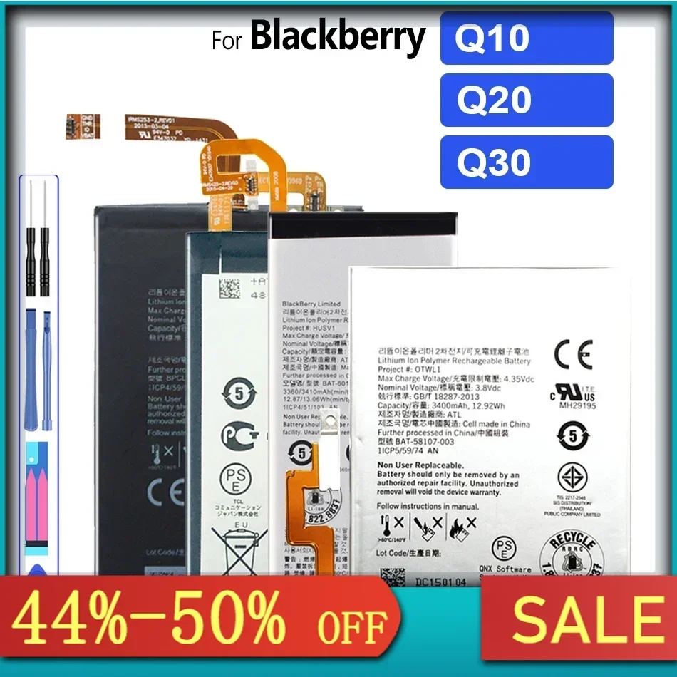 Аккумулятор для BlackBerry Passport 4G Q30 SQW100-1 SQW100-3 Windermere/Q20 Classic SQC100-1 SQC100-3/Q10 Q10 LTE SQN100-1 Bateria