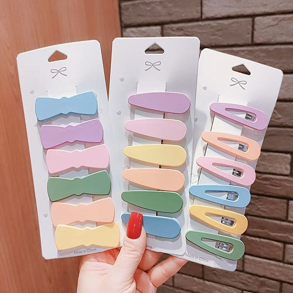 

6Pcs/Set Lovely Matte Frosted Hairpin Candy Color Hair Clip For Women Girls Bangs Barrettes Hair Accessories Headwear