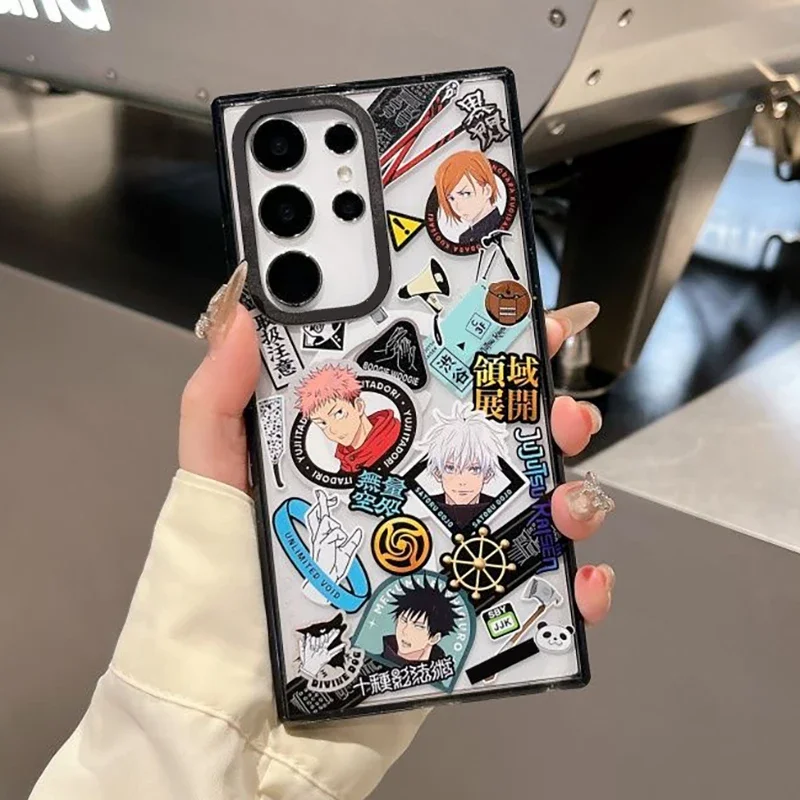 Чехол с магнитной акриловой черной рамкой в стиле аниме SHIBUYA для Samsung Galaxy S22 S23 S24