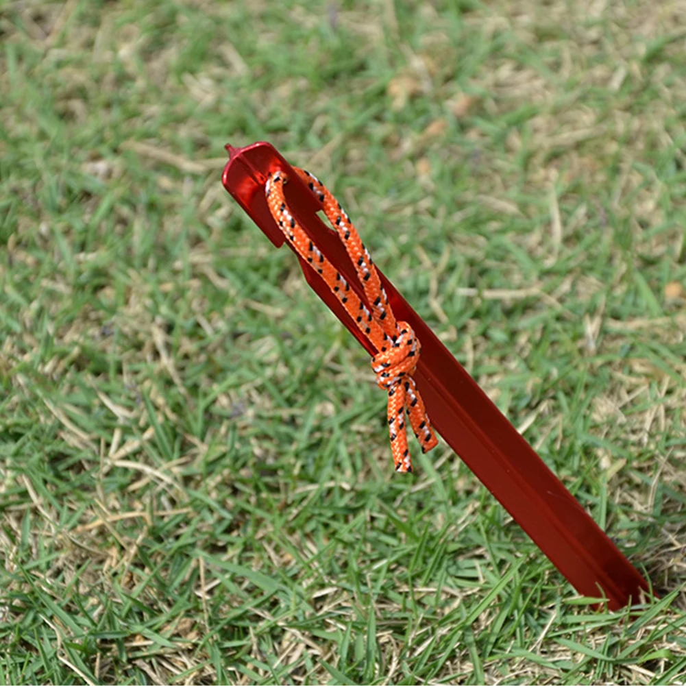 

18cm Storage Bag Accessories Garden Pegs Climbing Aluminum Alloy Reflective Rope Hiking Canopy Tent Stakes Set Outdoor Camping