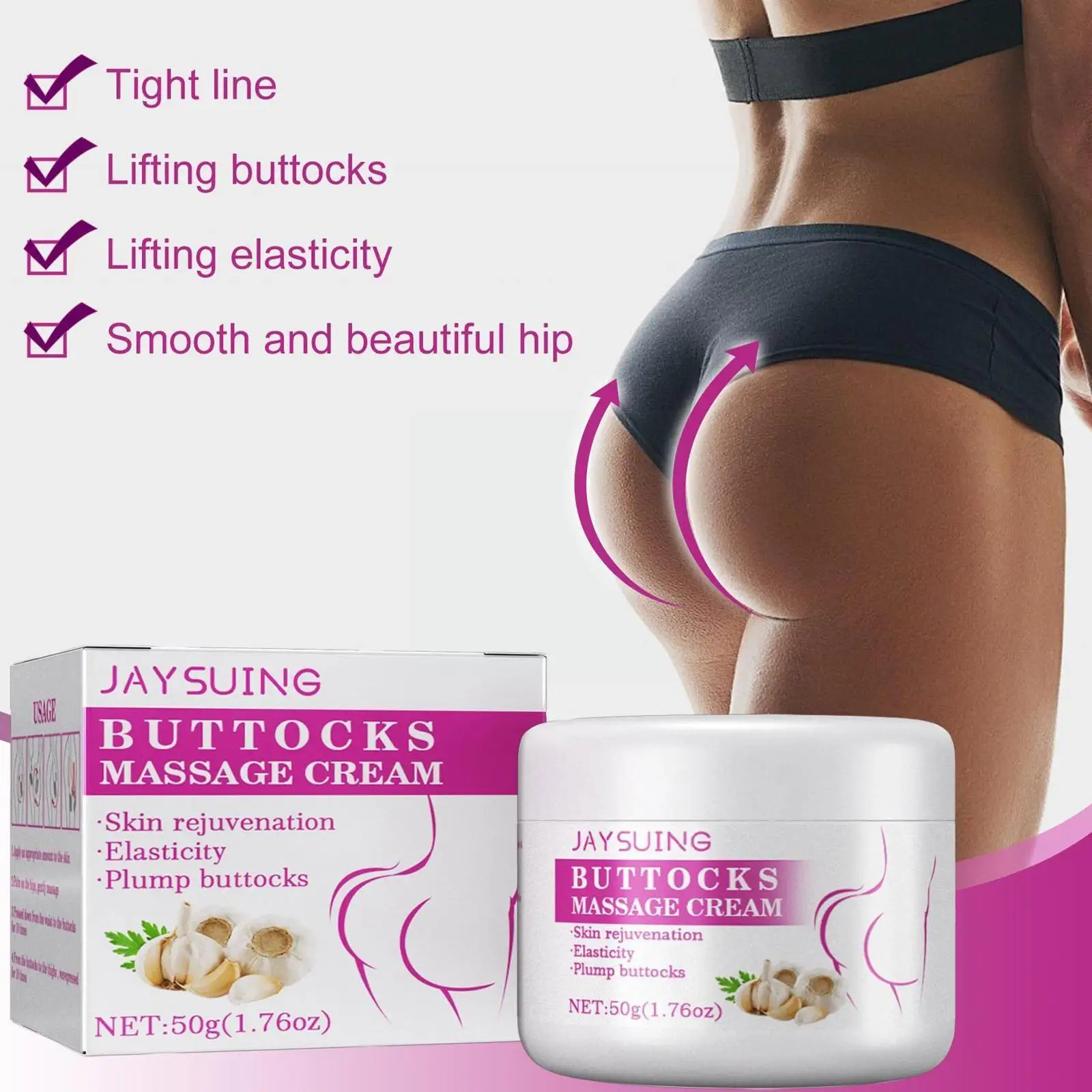 

50g Natural Buttock Enlargement Cream Sexy Hip Butt Lift Enlarge Plant Cream Up Enhancement Effective Extract Butt Body Enl B6j0