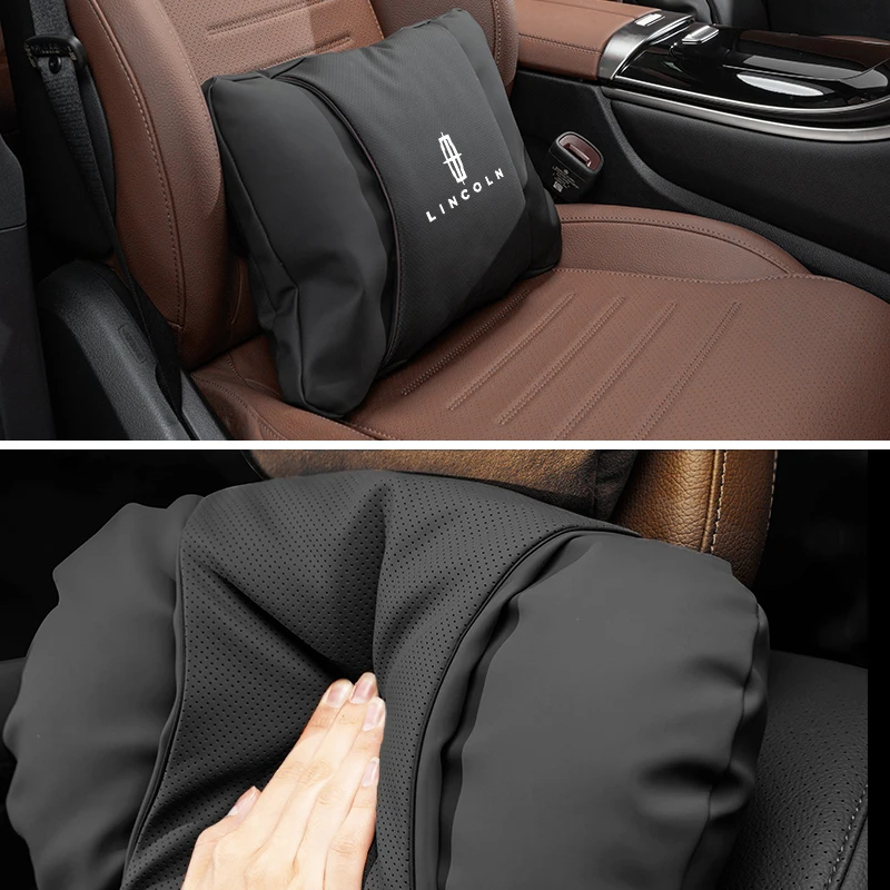 Car Seat Headrest Lumbar Cushion Jelly Layer Double Neck Protection For Lincoln MKZ MKX Aviator Navigator Continental Co
