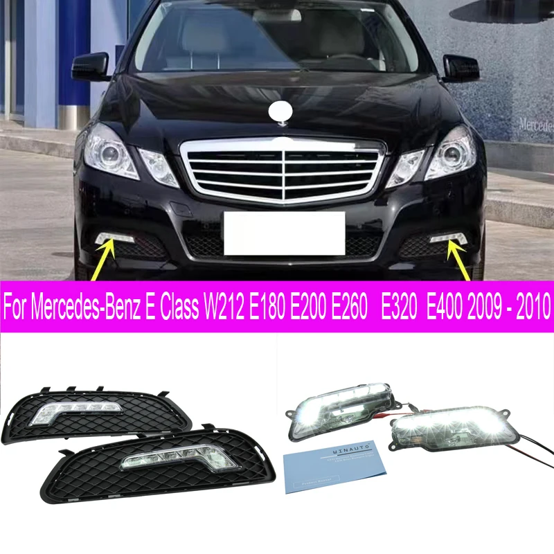 

Дневные ходовые огни 2 шт. для Mercedes-Benz E-Class W212 E180 E200 E260 E320 E400 2009-Светодиодные Автомобильные аксессуары